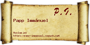 Papp Immánuel névjegykártya